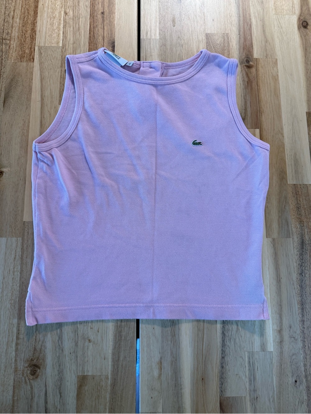 Lacoste Light Pink Girls' Sleeveless Pique Tank Top